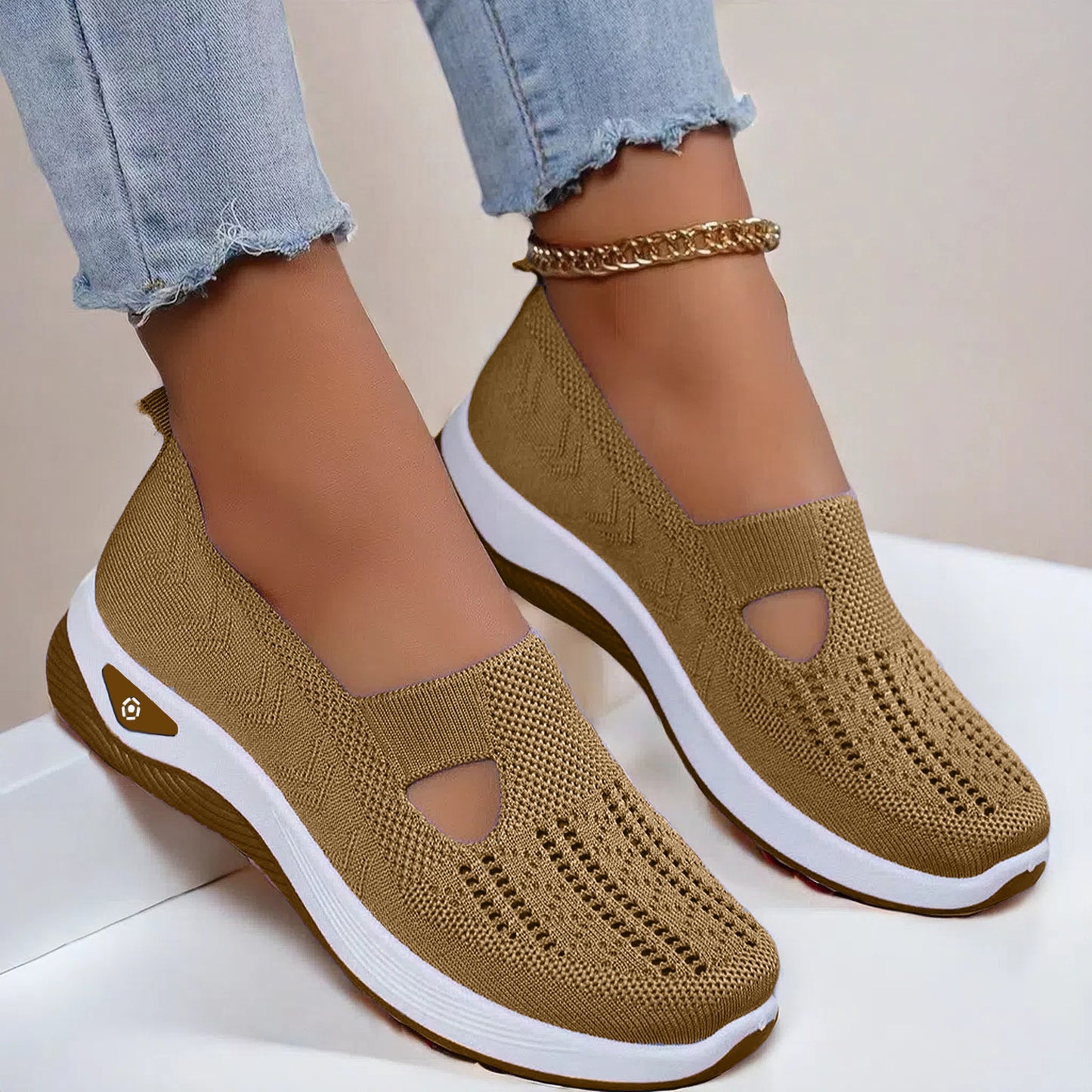 Buy Mesh Flats Shoes Fashion Breathable Non-slip Soft Bottom Casual Shoes For Women online at DLC Market
