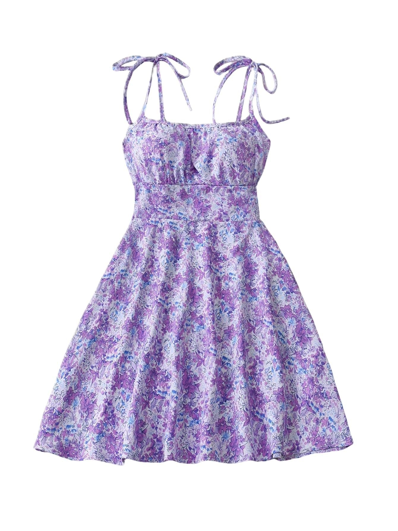 Floral Print A Line Dress For Women Mid Waist Short Skirt Summer Casual Slimming Fashion by null