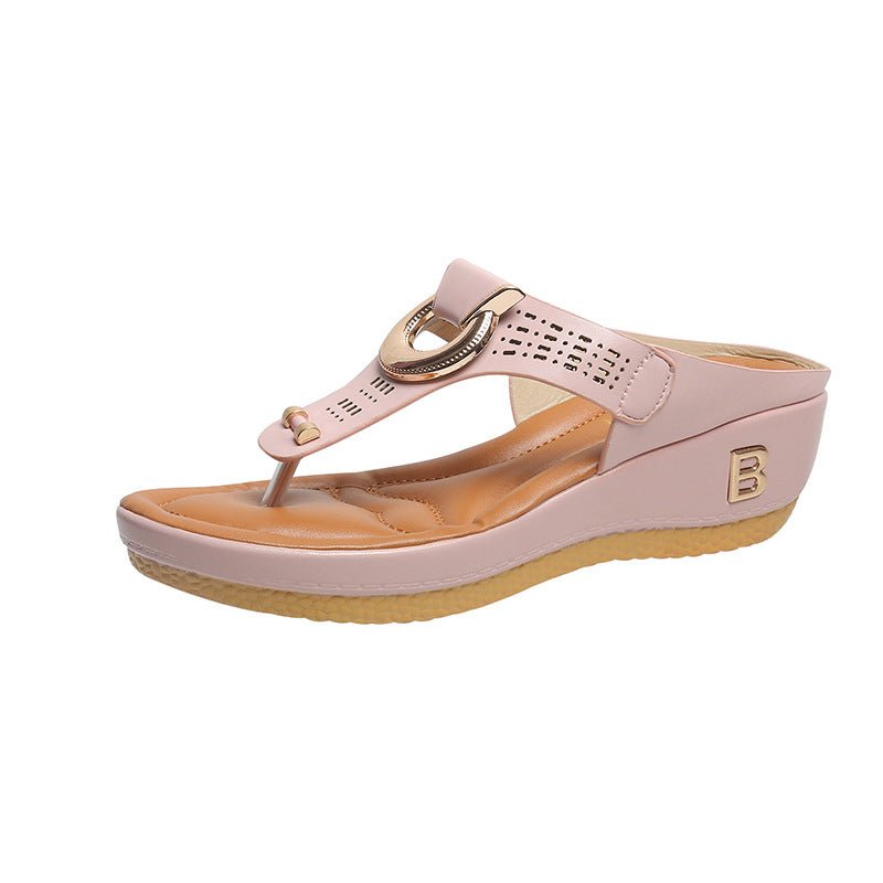 Flower Wedge Platform Flip Flops Plus Size - DLC MARKET