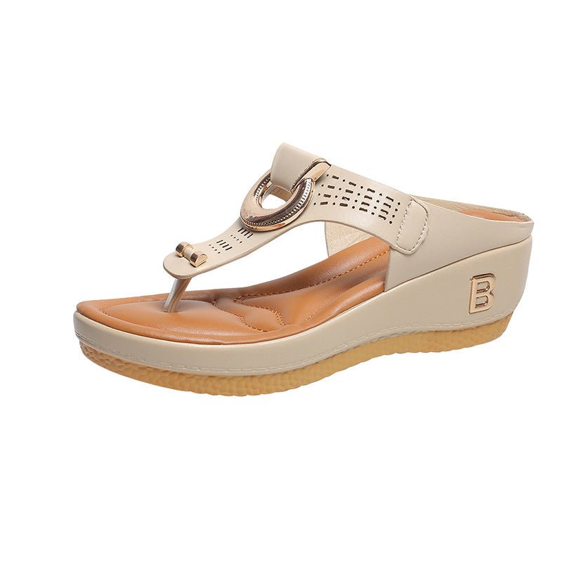 Flower Wedge Platform Flip Flops Plus Size - DLC MARKET