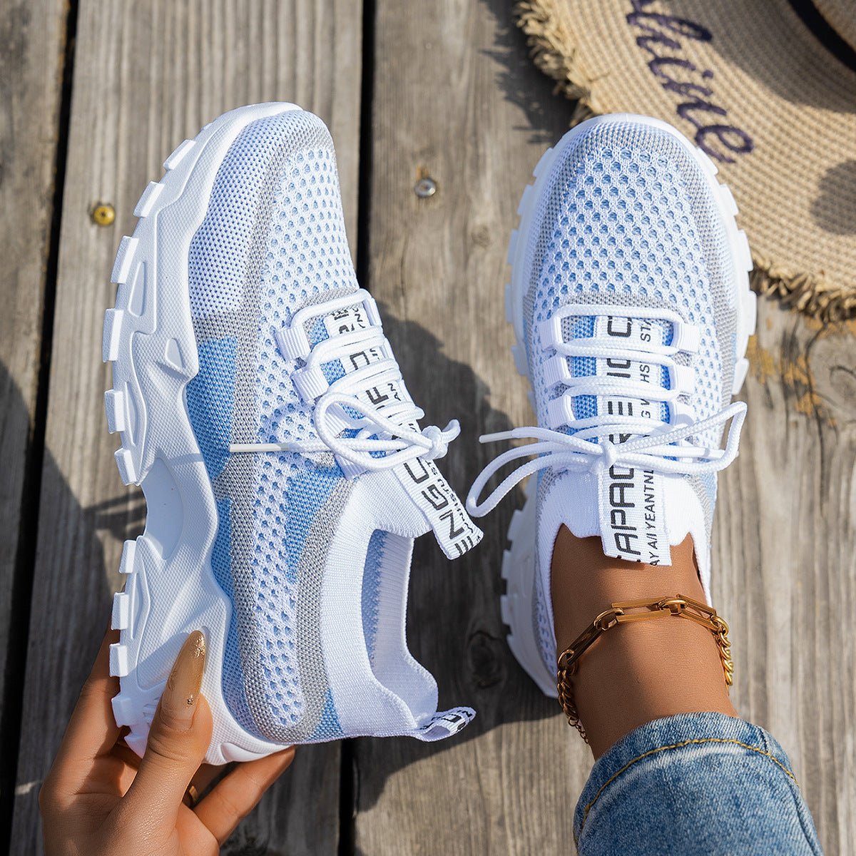 Flyknit Mesh Sneakers Breathable Lace-Up - DLC MARKET