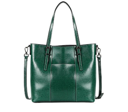 Genuine Cowhide Leather Messenger Tote Handbag - DLC MARKET