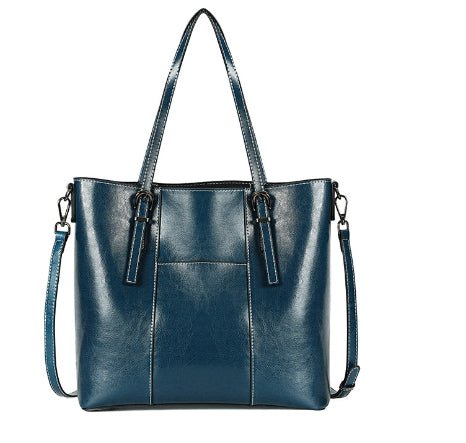 Genuine Cowhide Leather Messenger Tote Handbag - DLC MARKET