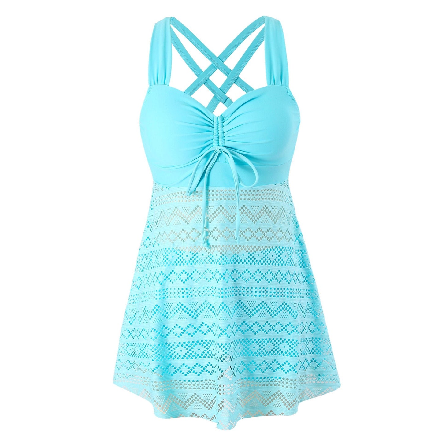 Korean Version Of Solid Color Lace One-piece Swimsuit by null