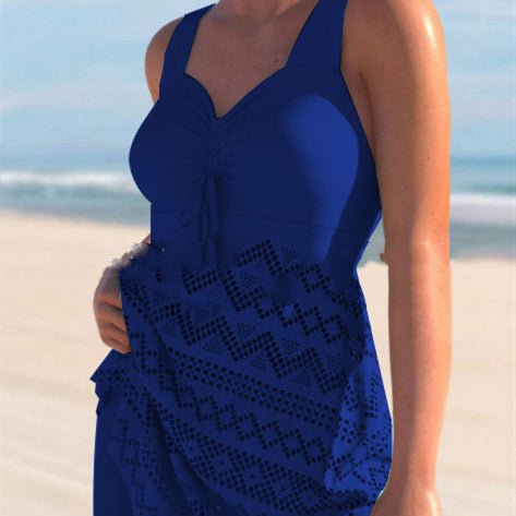 Korean Version Of Solid Color Lace One-piece Swimsuit by null