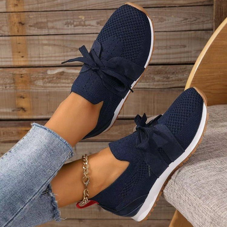 Lace Up Mesh Breathable Flat Walking Shoes - DLC MARKET
