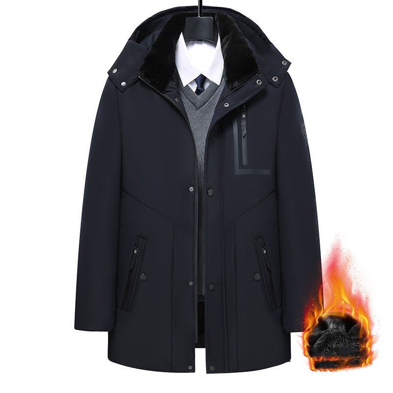 Men's Coat Winter Thick Cotton Clothing Removable Hat by null