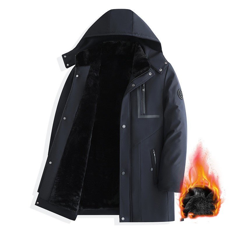 Men's Coat Winter Thick Cotton Clothing Removable Hat by null