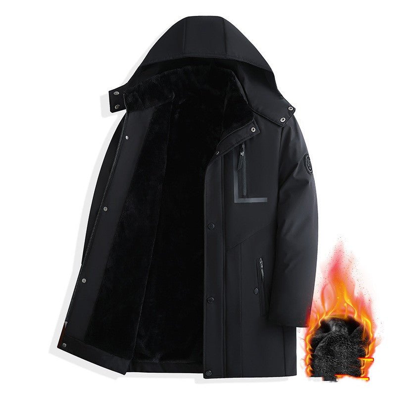 Men's Coat Winter Thick Cotton Clothing Removable Hat by null