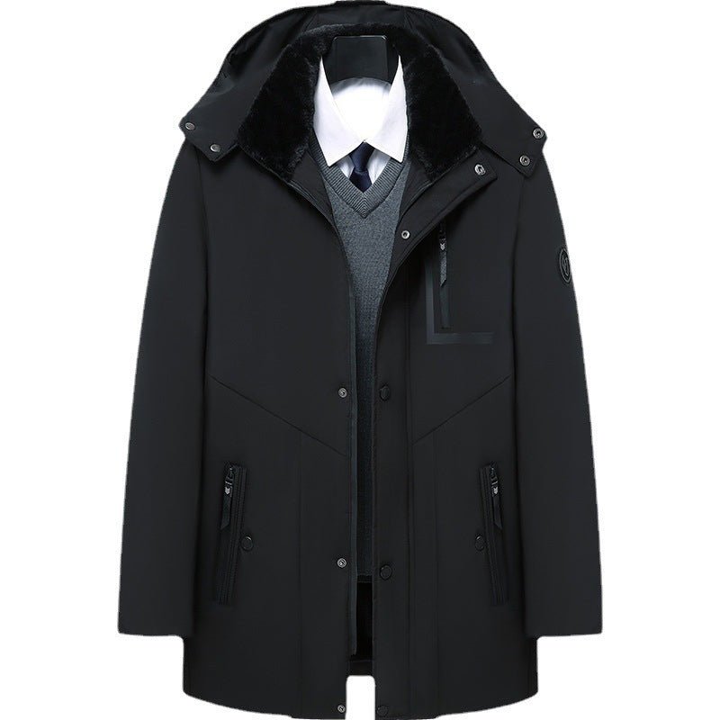 Men's Coat Winter Thick Cotton Clothing Removable Hat by null