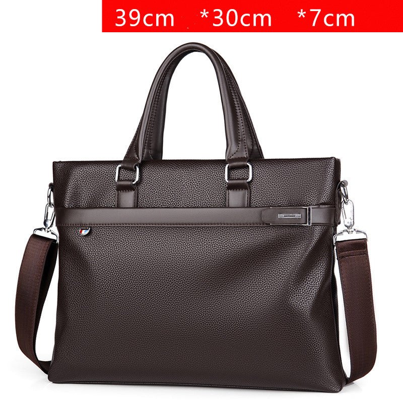 Men's PU Leather Business Handbag with Zipper - DLC MARKET
