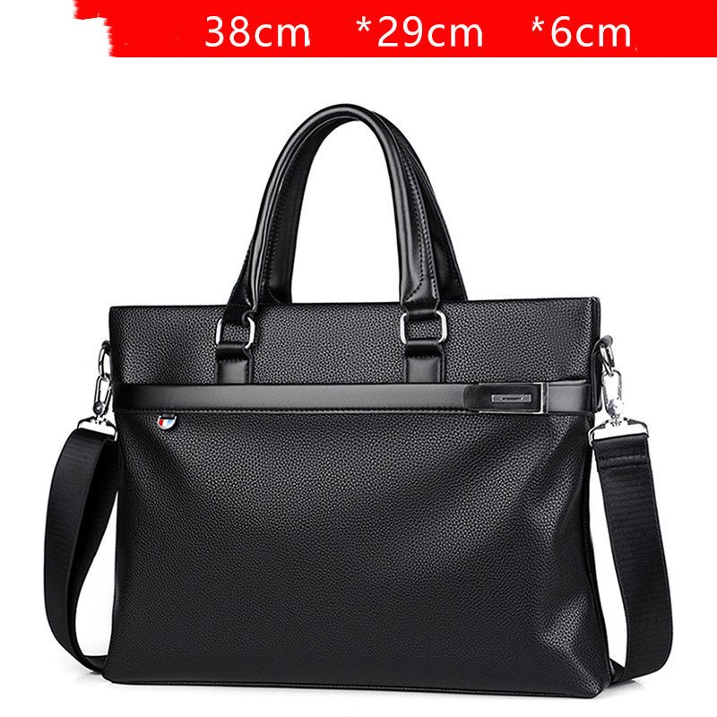 Men's PU Leather Business Handbag with Zipper - DLC MARKET