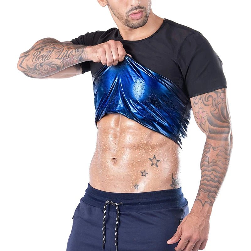 Men's Sauna Sweat Shirt — Short Sleeve Compression Training Top - DLC MARKET