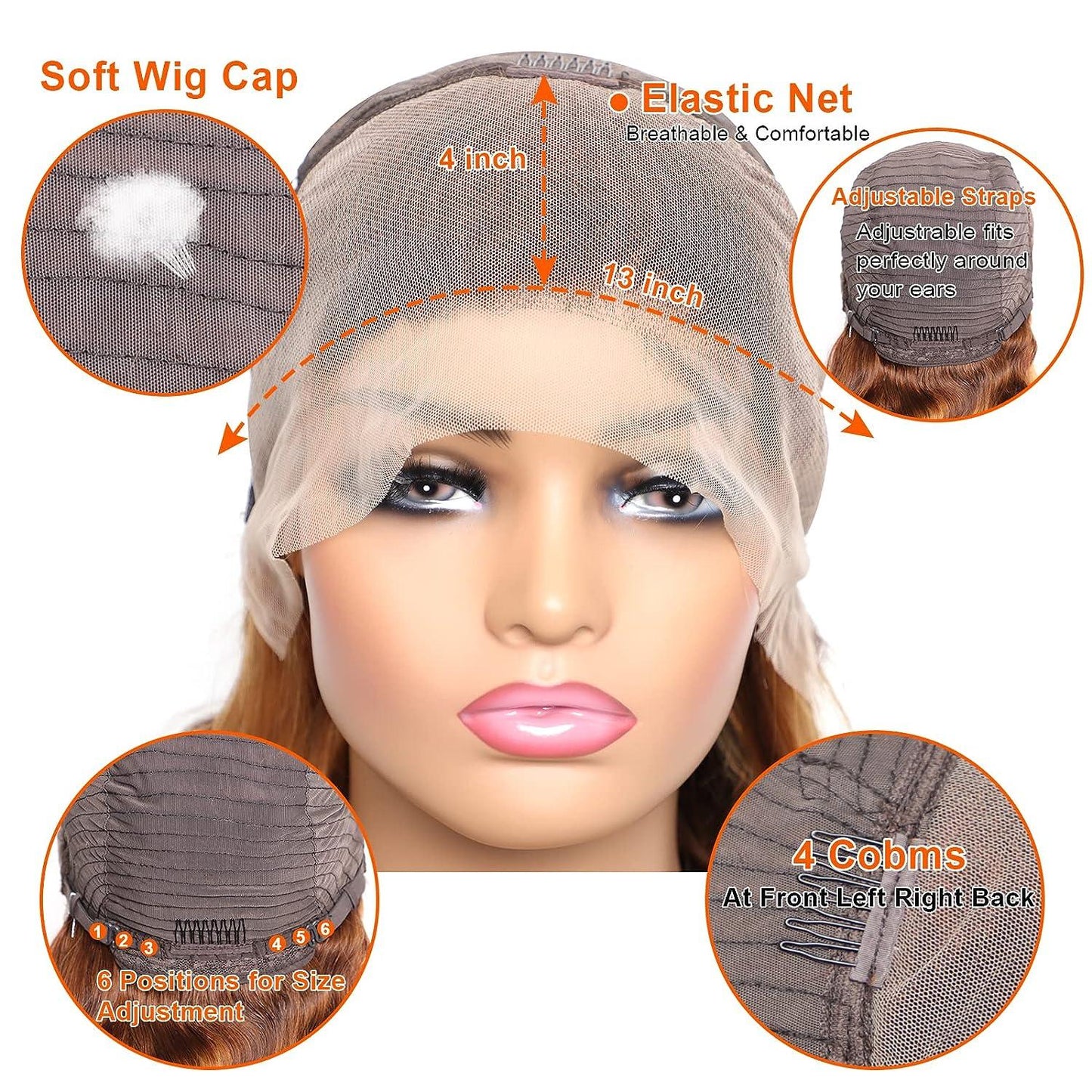 P4 27 13x4 Lace Front Wig Human Hair Body Wave Density by null