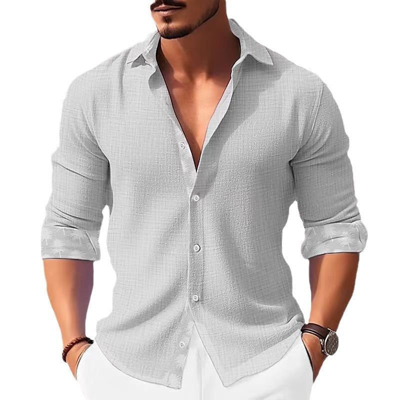 Printed Men's Clothing Fashion Long Sleeve Shirt by null
