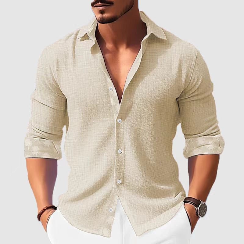Printed Men's Clothing Fashion Long Sleeve Shirt by null