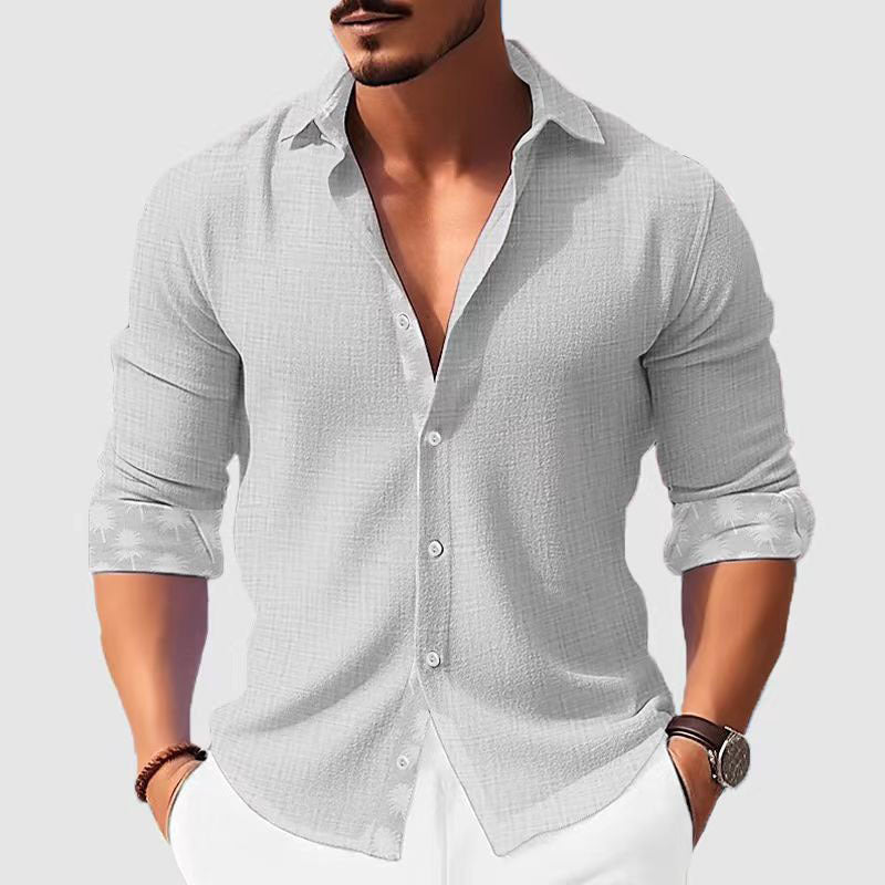 Printed Men's Clothing Fashion Long Sleeve Shirt by null