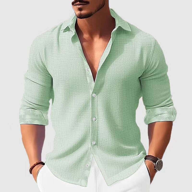 Printed Men's Clothing Fashion Long Sleeve Shirt by null