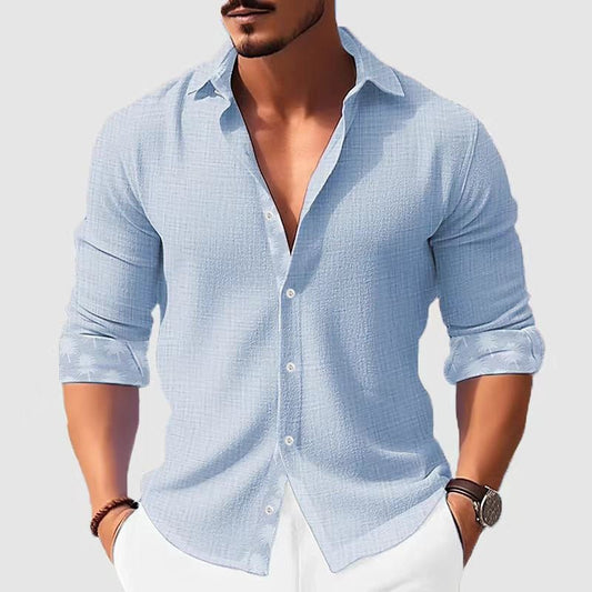 Printed Men's Clothing Fashion Long Sleeve Shirt by null