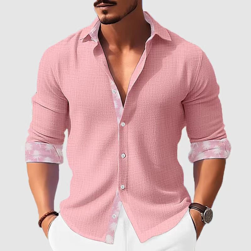 Printed Men's Clothing Fashion Long Sleeve Shirt by null