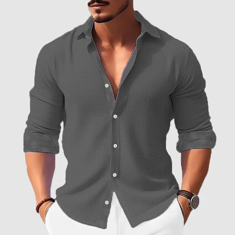 Printed Men's Clothing Fashion Long Sleeve Shirt by null