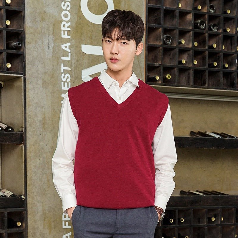 Pullover Knitting Men's Vest Autumn And Winter Clothing by null
