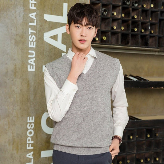Pullover Knitting Men's Vest Autumn And Winter Clothing by null