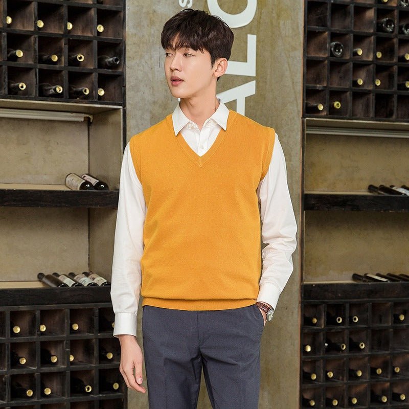 Pullover Knitting Men's Vest Autumn And Winter Clothing by null