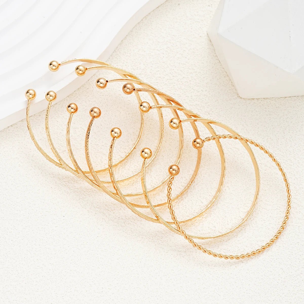 Punk Gold Bracelet Set for Women — 7 Pcs Goth Heart Chain Layered Jewelry - DLC MARKET