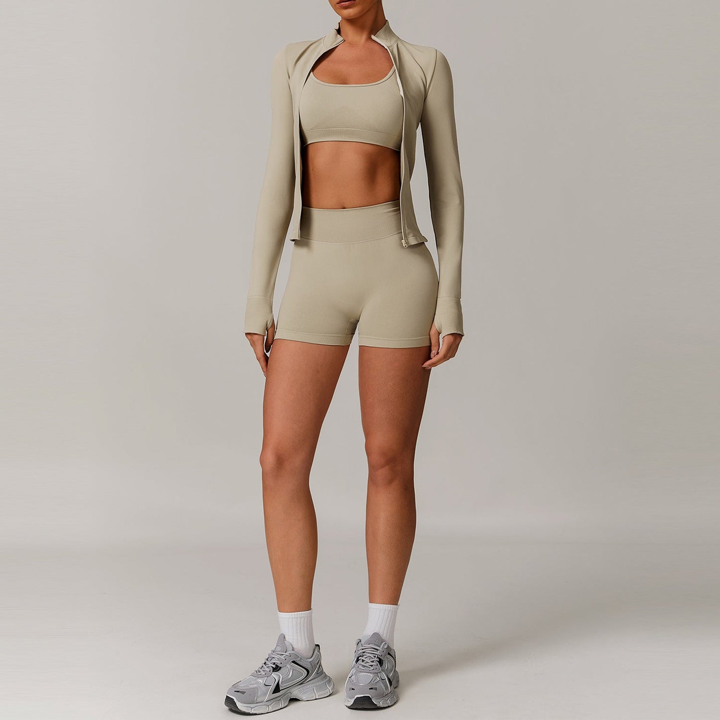 Seamless Beauty Back Yoga Clothes Running Quick-drying Tight Sports Fitness Clothes Suit Women by null