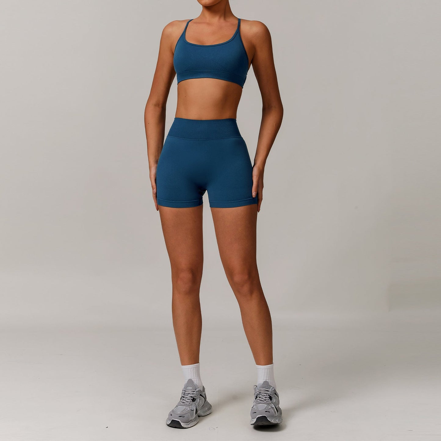 Seamless Beauty Back Yoga Clothes Running Quick-drying Tight Sports Fitness Clothes Suit Women by null