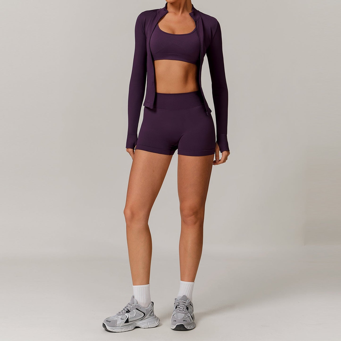 Seamless Beauty Back Yoga Clothes Running Quick-drying Tight Sports Fitness Clothes Suit Women by null