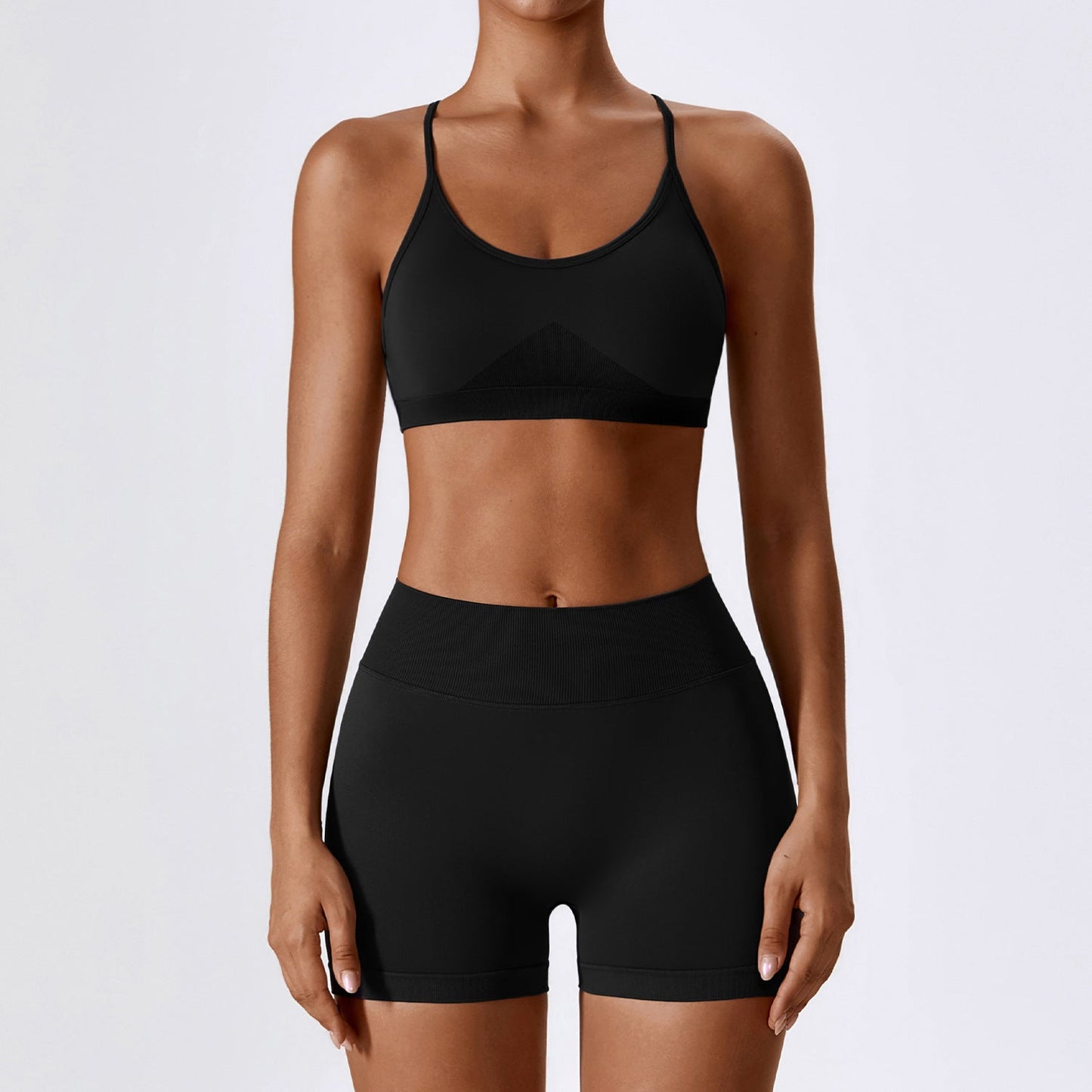 Seamless Beauty Back Yoga Clothes Running Quick-drying Tight Sports Fitness Clothes Suit Women by null