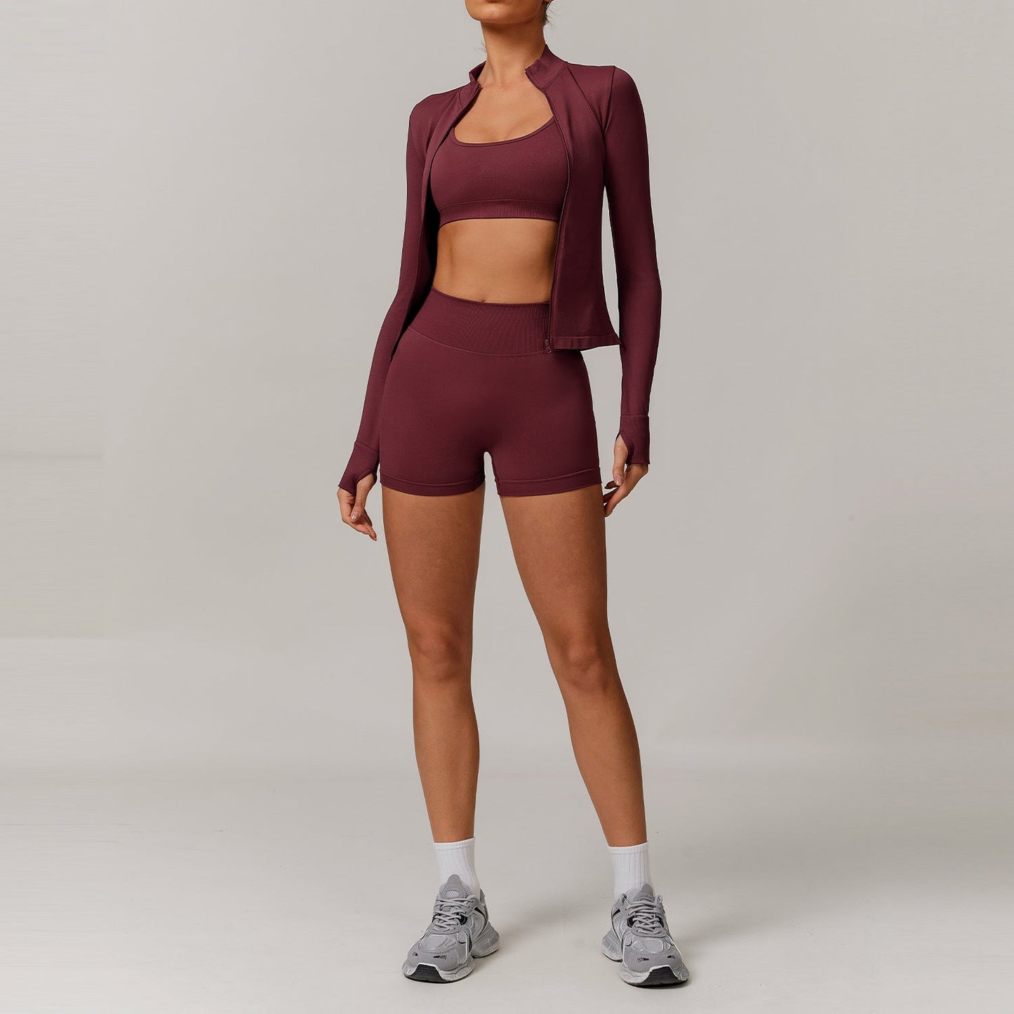 Seamless Beauty Back Yoga Clothes Running Quick-drying Tight Sports Fitness Clothes Suit Women by null