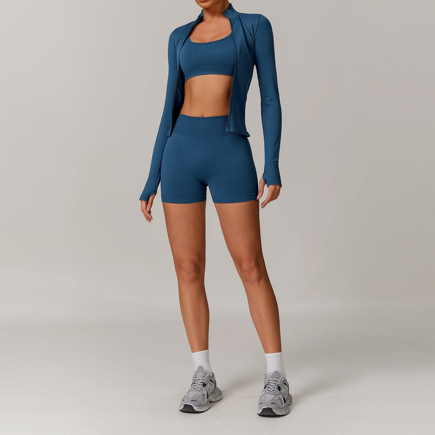 Seamless Beauty Back Yoga Clothes Running Quick-drying Tight Sports Fitness Clothes Suit Women by null