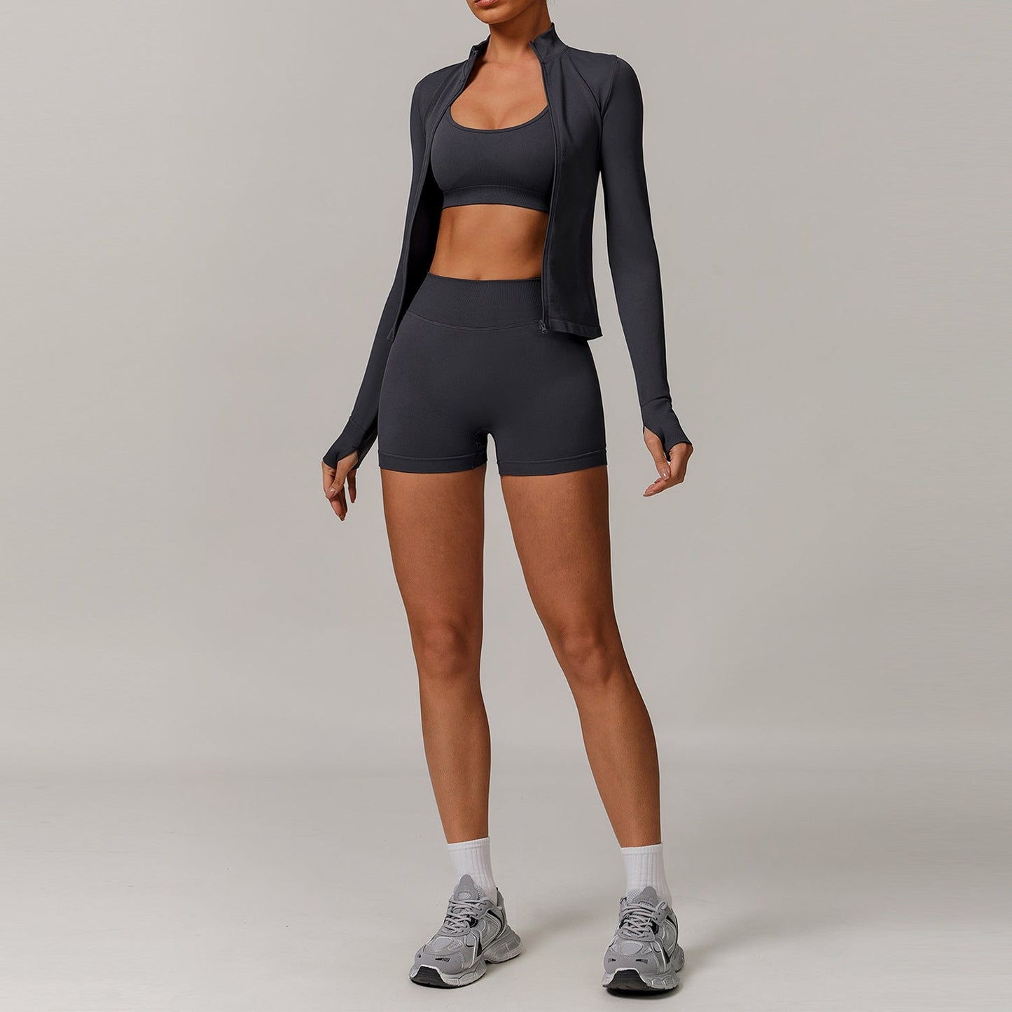 Seamless Beauty Back Yoga Clothes Running Quick-drying Tight Sports Fitness Clothes Suit Women by null