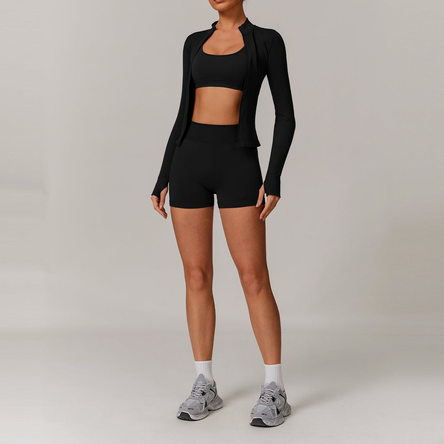 Seamless Beauty Back Yoga Clothes Running Quick-drying Tight Sports Fitness Clothes Suit Women by null