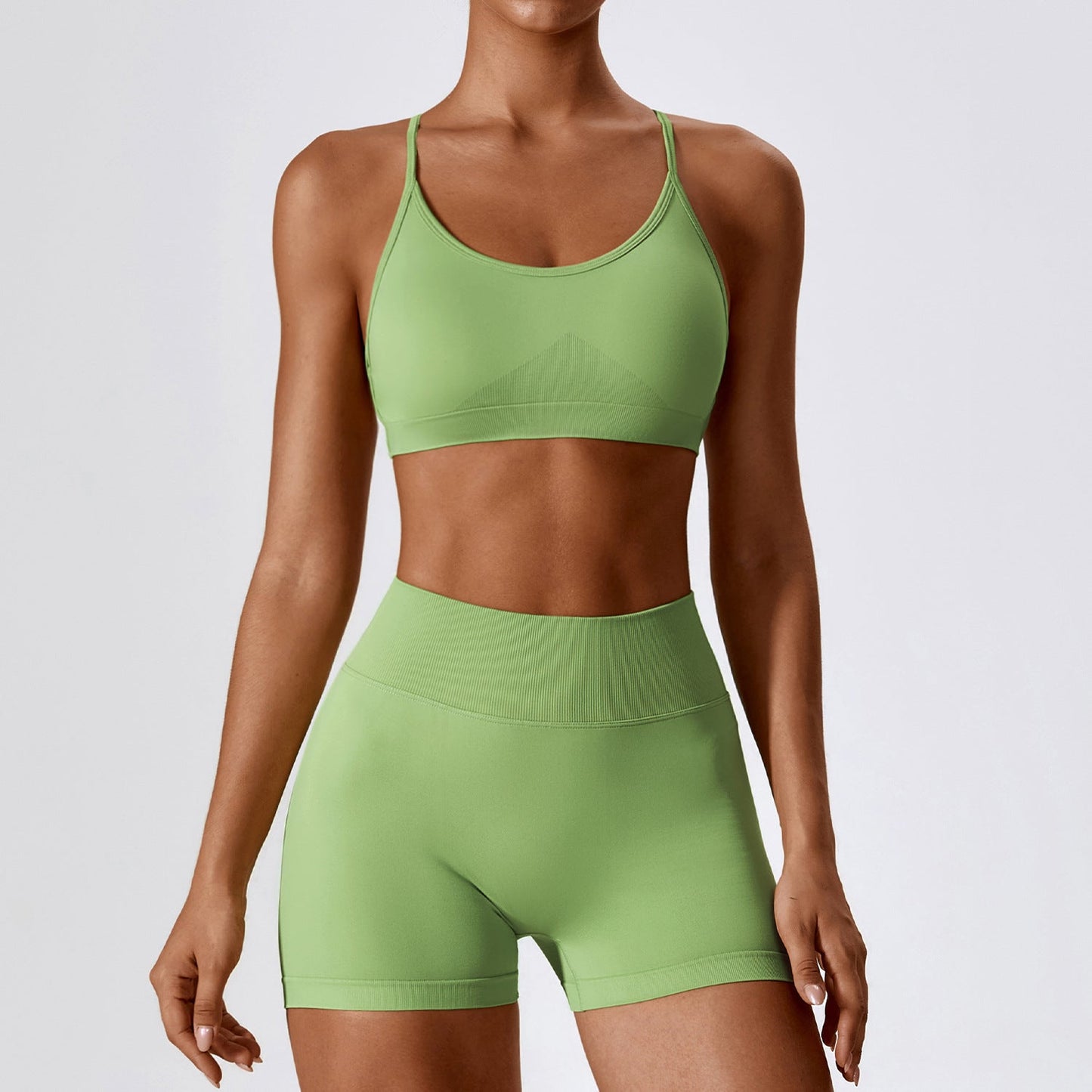 Seamless Beauty Back Yoga Clothes Running Quick-drying Tight Sports Fitness Clothes Suit Women by null
