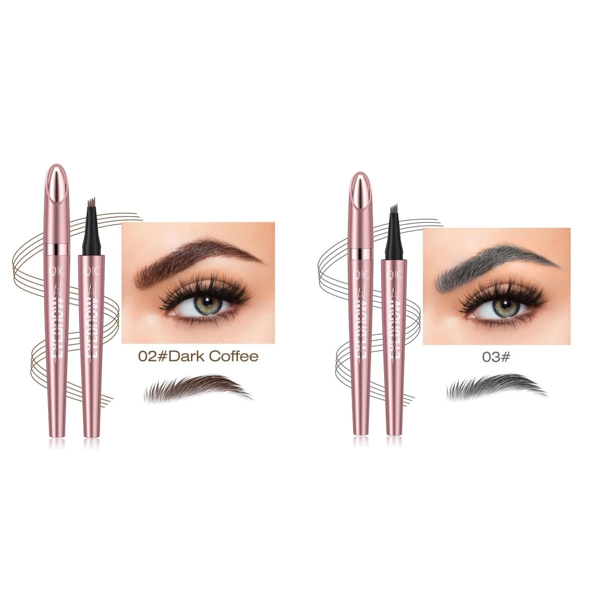 Waterproof 4-Fork Tip Liquid Eyebrow Pencil - DLC MARKET