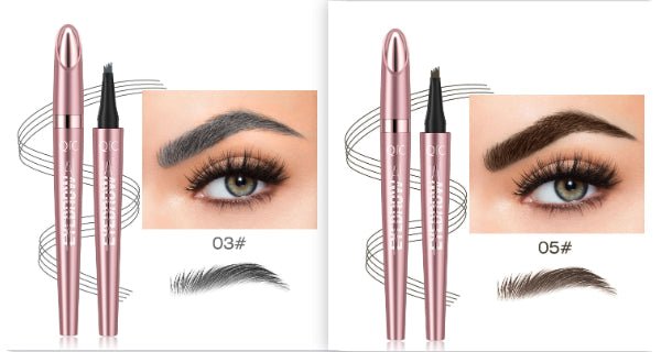 Waterproof 4-Fork Tip Liquid Eyebrow Pencil - DLC MARKET