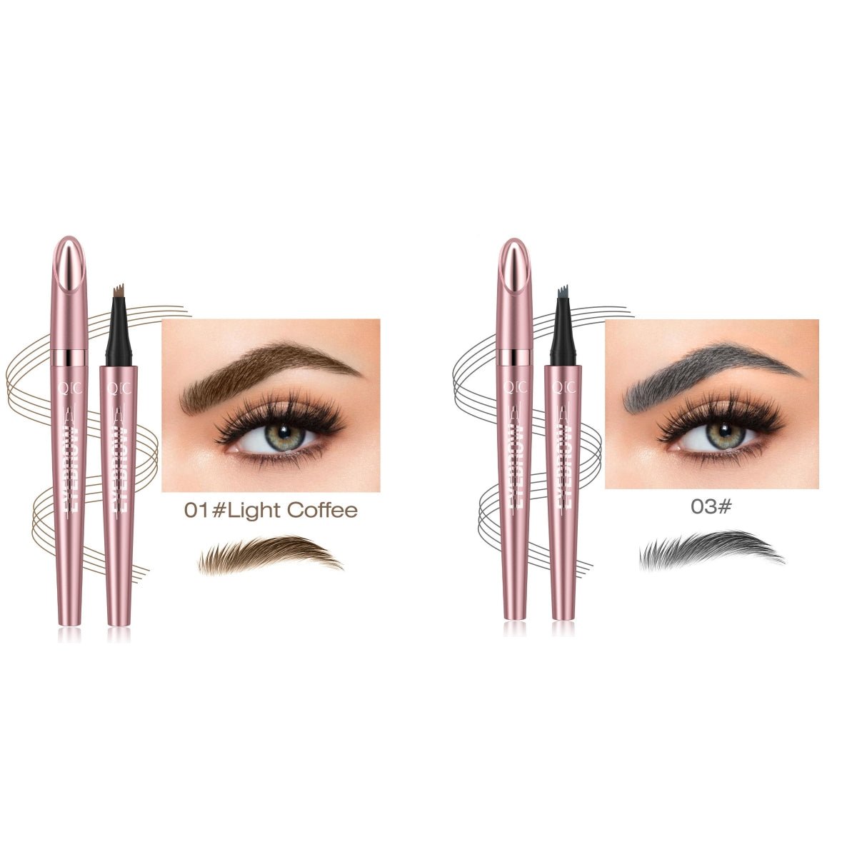Waterproof 4-Fork Tip Liquid Eyebrow Pencil - DLC MARKET