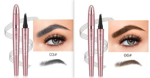 Waterproof 4-Fork Tip Liquid Eyebrow Pencil - DLC MARKET