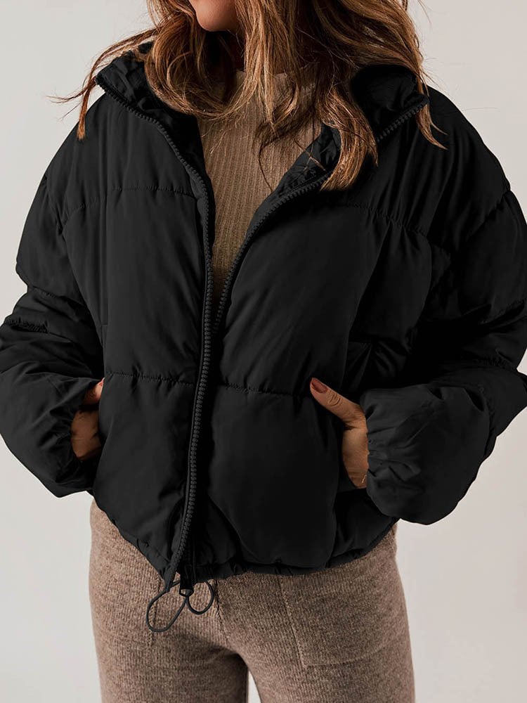 Winter Bread Coat New Thickened All-matching Warm Leisure Solid Color Stand-up Collar Cotton-padded Clothes Women by null