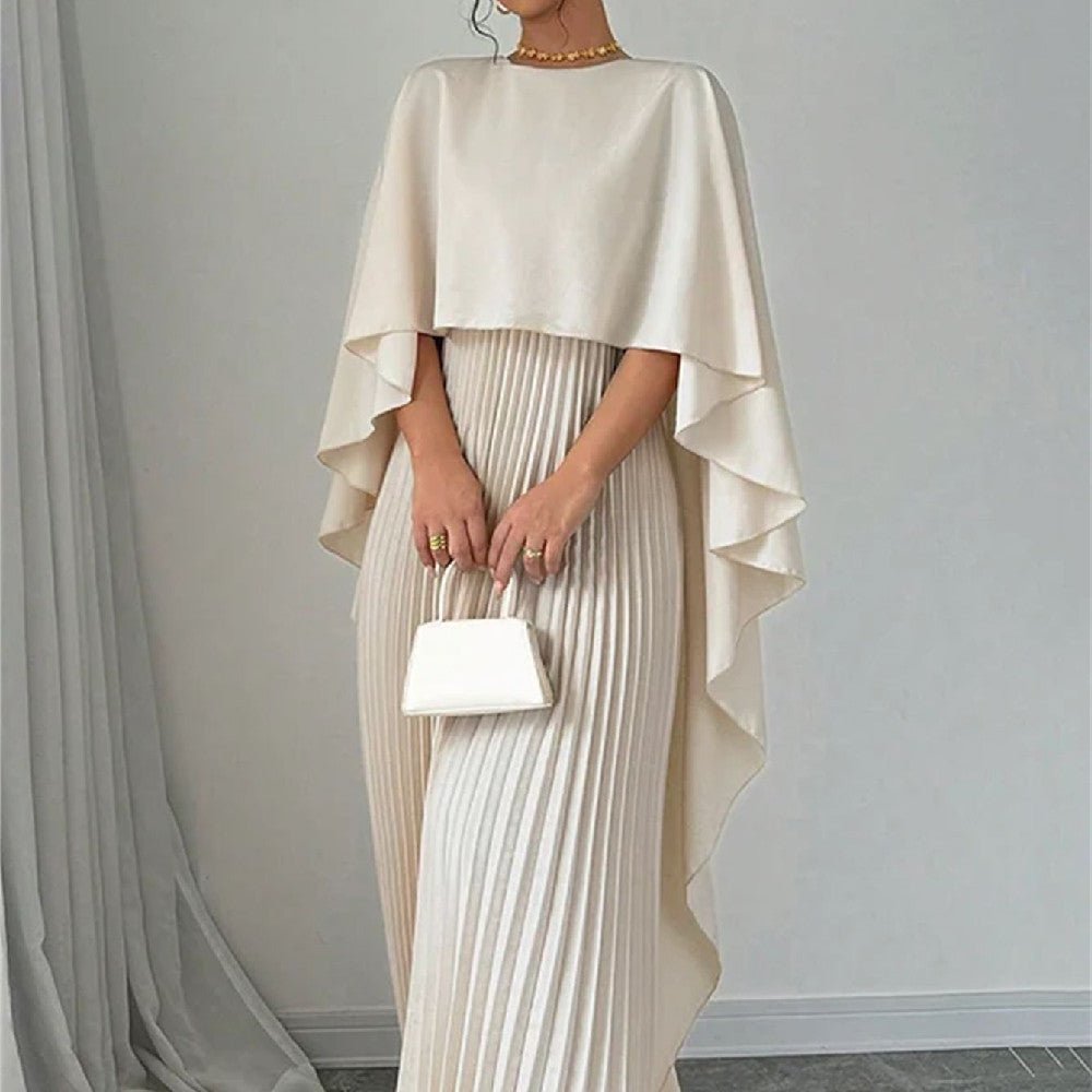Women's Loose Batwing Sleeve Dress Casual Mid Length Summer Dress In Polyester Elegant Style by null
