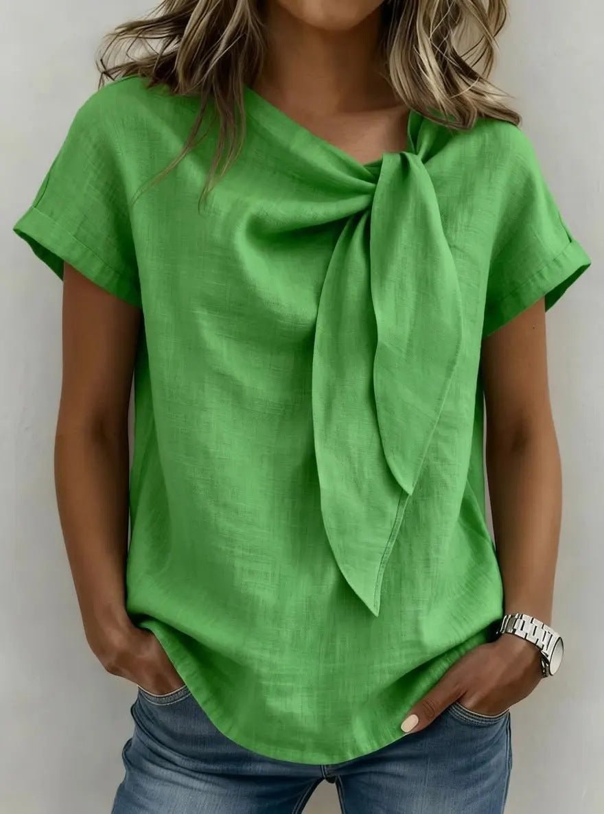 Women's Summer Short Sleeve Casual T-Shirt - Cotton Blend Lightweight Everyday Top For Daily Wear by null