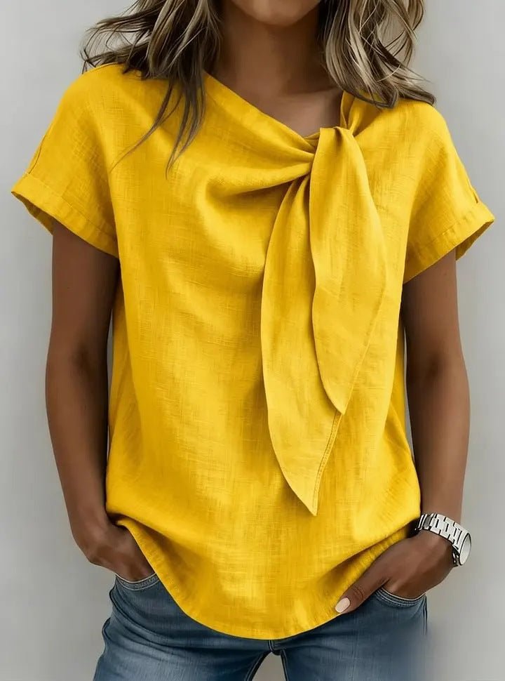 Women's Summer Short Sleeve Casual T-Shirt - Cotton Blend Lightweight Everyday Top For Daily Wear by null