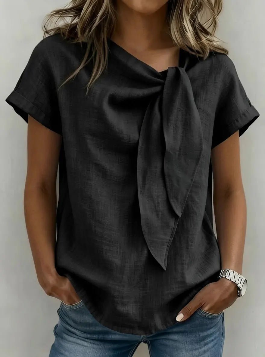 Women's Summer Short Sleeve Casual T-Shirt - Cotton Blend Lightweight Everyday Top For Daily Wear by null