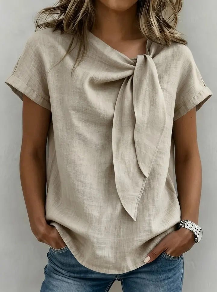 Women's Summer Short Sleeve Casual T-Shirt - Cotton Blend Lightweight Everyday Top For Daily Wear by null